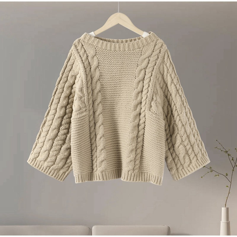 Wide Sleeves Knitted Sweater