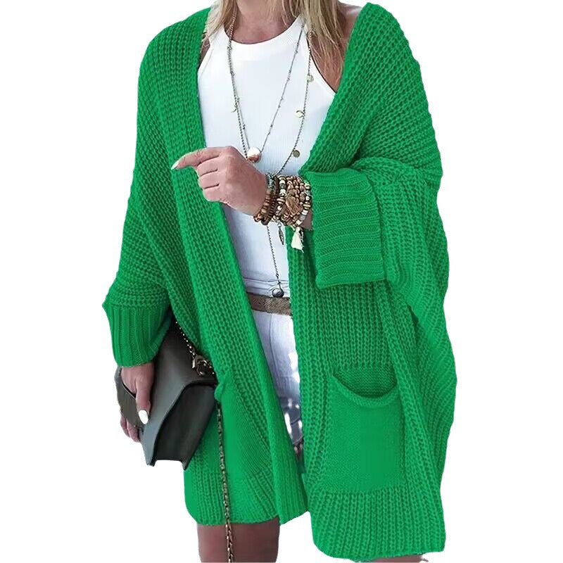 Mid-length Knitted Sweater Coat