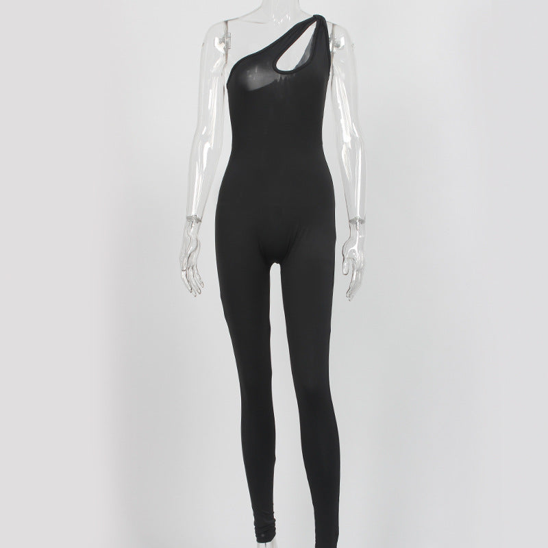 One Shoulder Fitted Jumpsuit