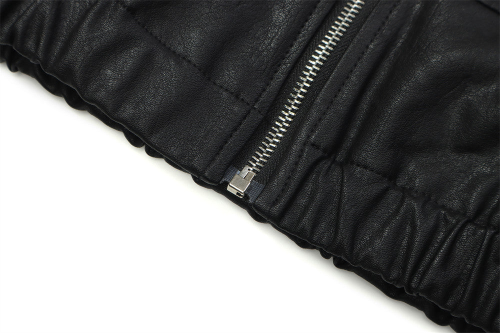 Men Hooded Leather Jacket