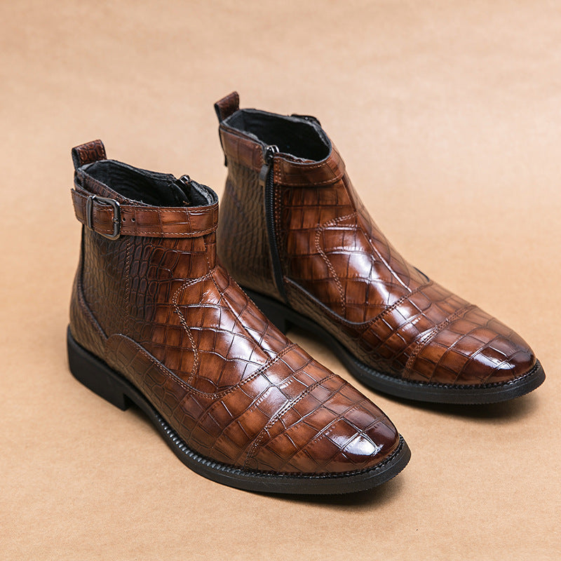 Men's Crocodile Ankle Boots