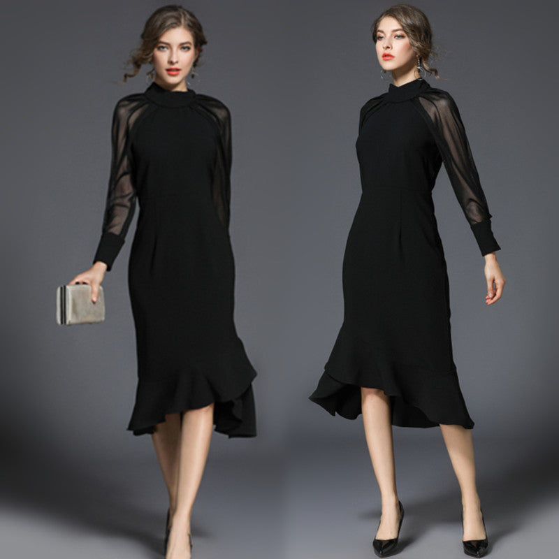 Elegant Fitted Fishtail Dress | Ajanka Inc.