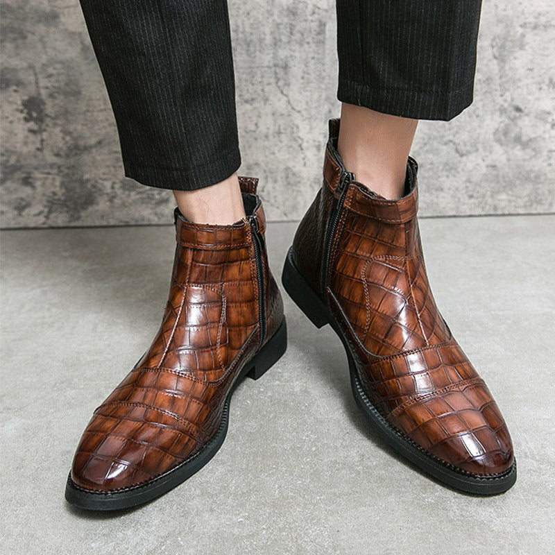 Men's Crocodile Ankle Boots