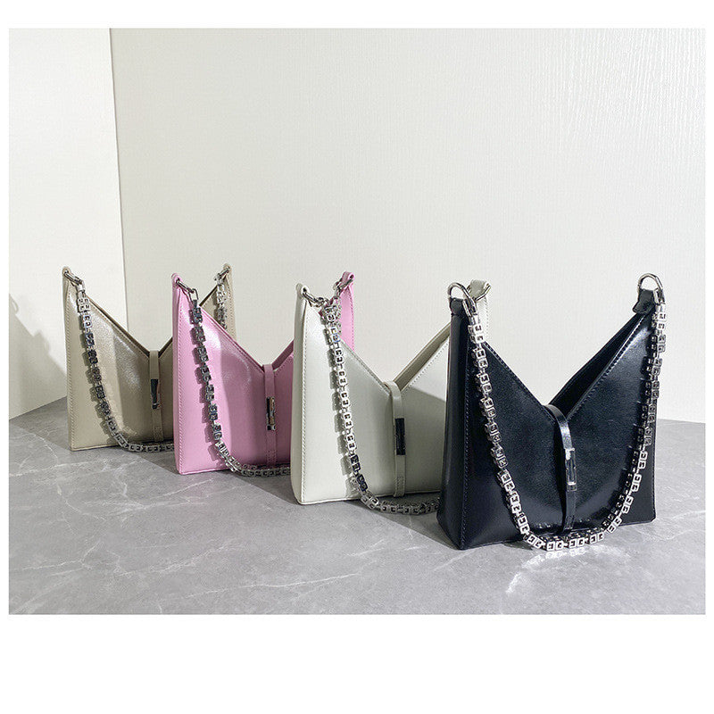 Underarm Diagonal Leather Bag