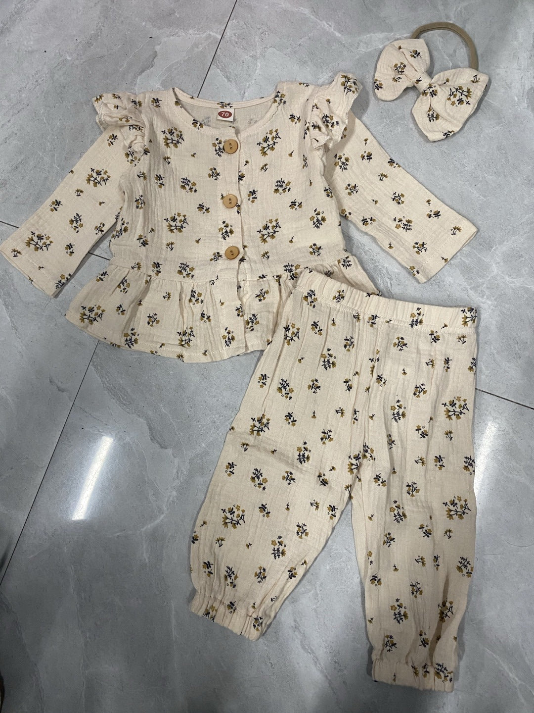 Girl's Cotton Double-layer Suit Playsuit