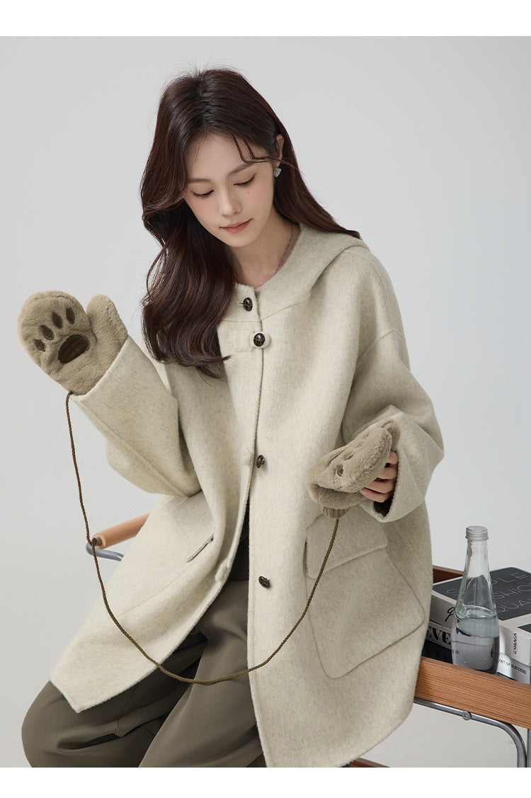 women's Hooded Wool Coat