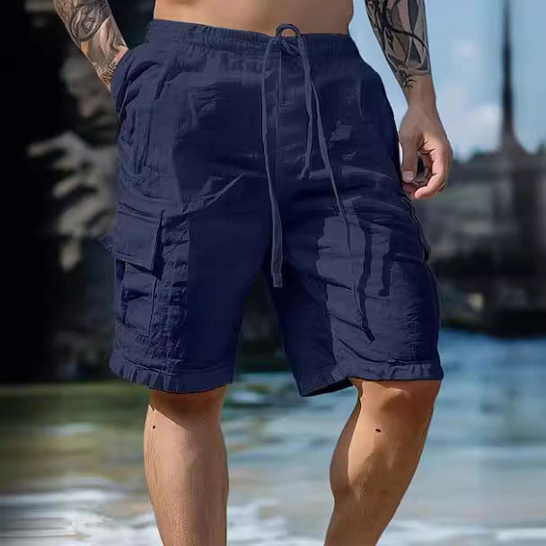 Cotton Linen Drawstring Shorts