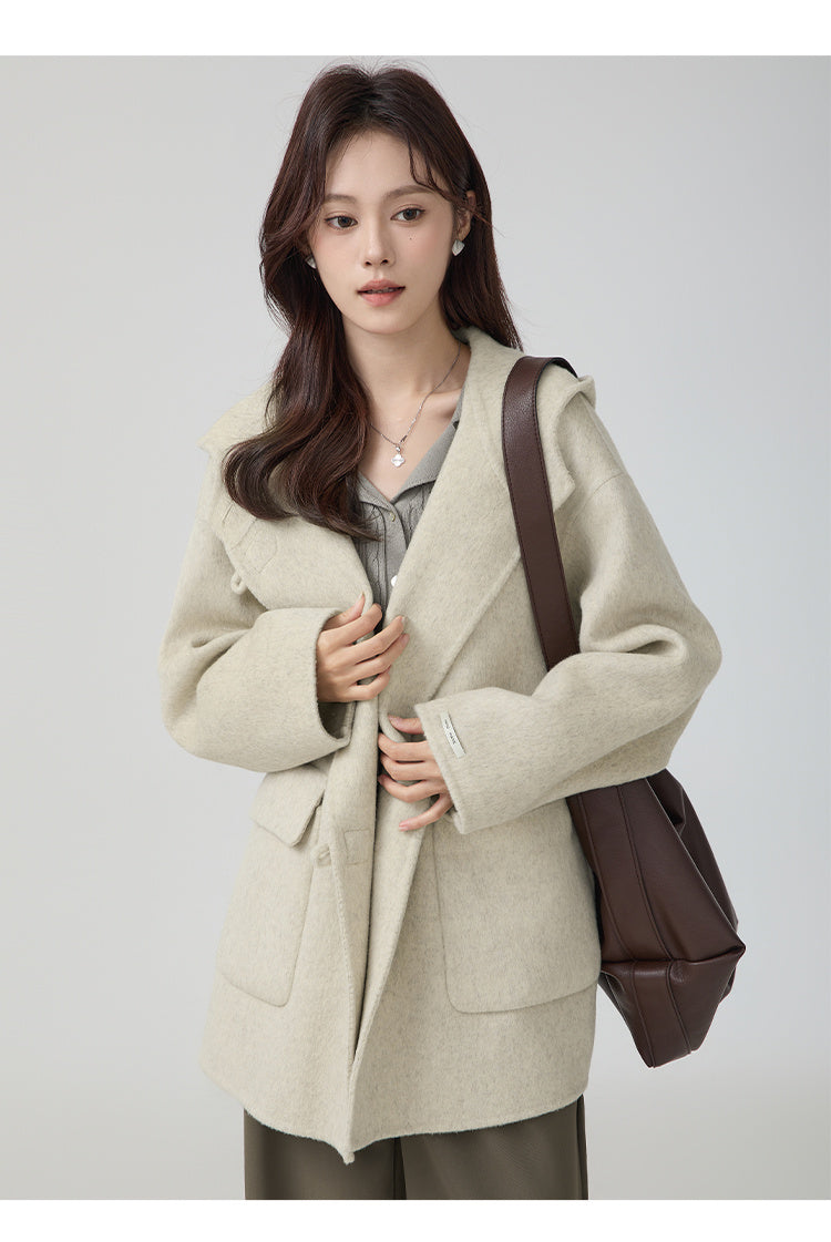 women's Hooded Wool Coat