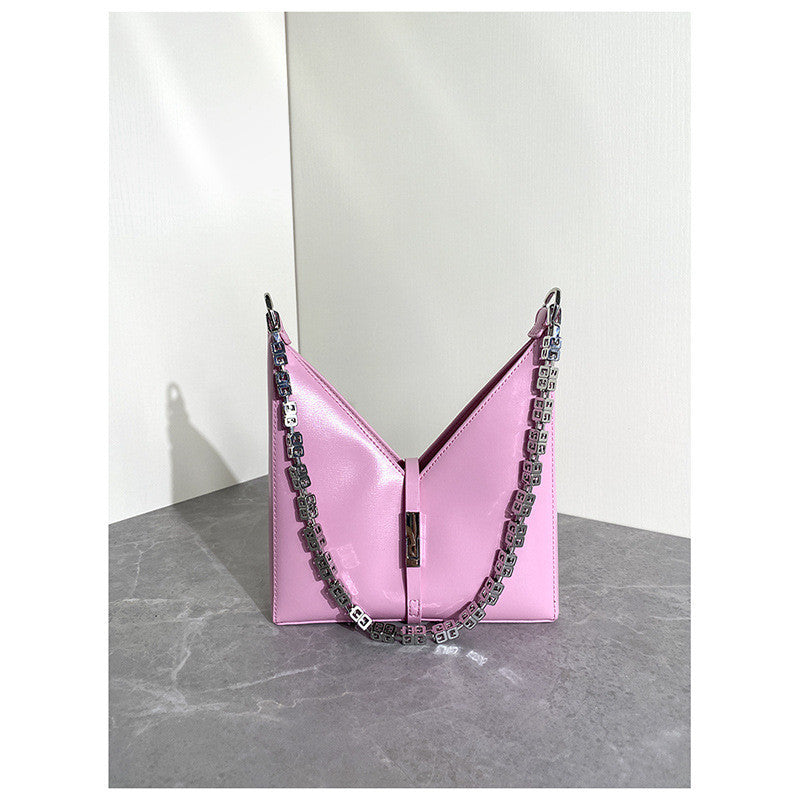 Underarm Diagonal Leather Bag