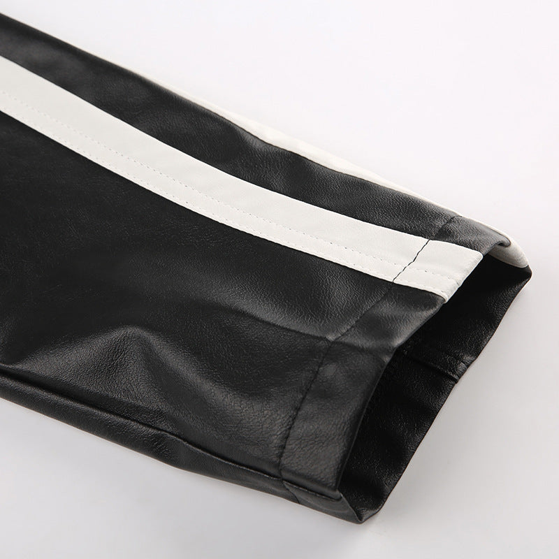 Locomotive Style Leather Jacket