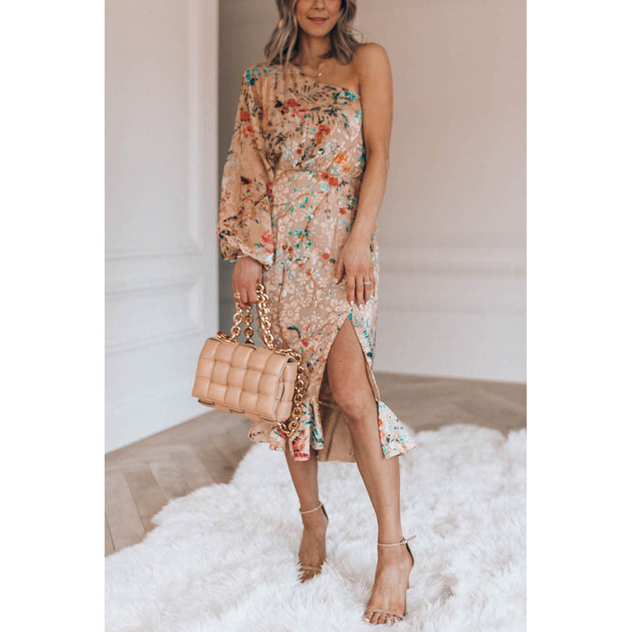 Women's One Shoulder Split Dress