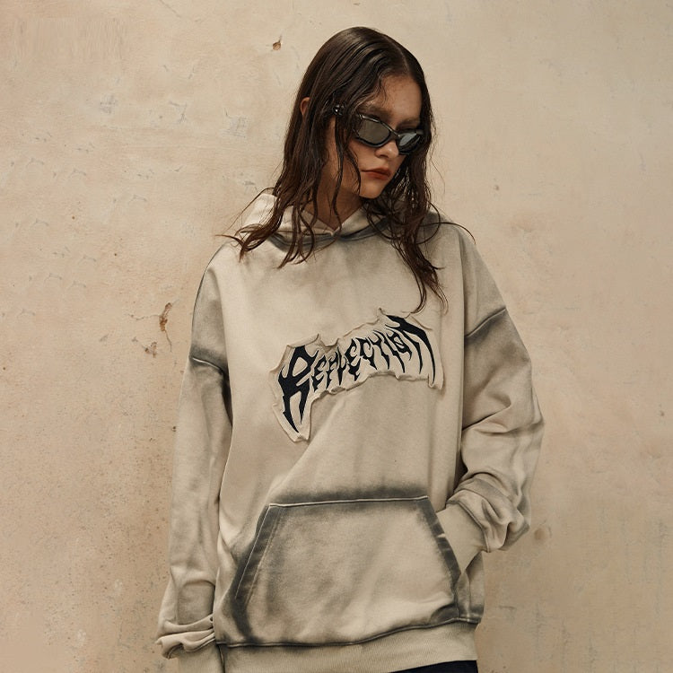 American Embroidered Frayed Halloween Hoodie For Women