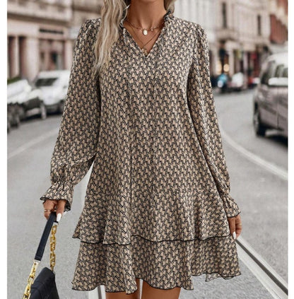 Ladies Bohemian V-Neck Dress