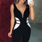 Color Contrast One-piece Bell-Bottoms
