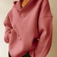 Solid Color Long Sleeve Loose Hoodie For Women