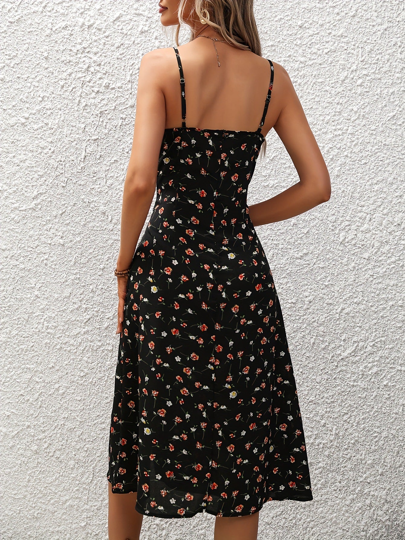 Polka Dot Slit Dress