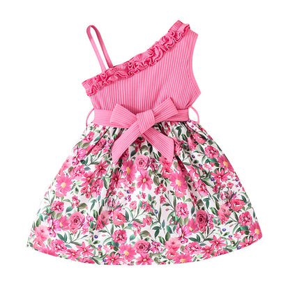 Little Girl's Floral Suspender Dress