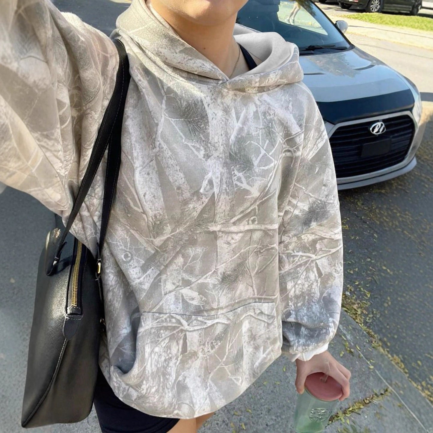 Long Sleeve Jungle Maple Leaf Design Hoodie For Women