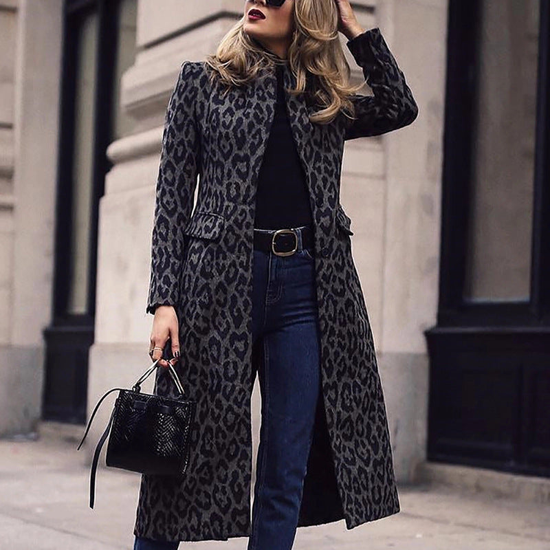 Leopard Print Mid-length Jacket