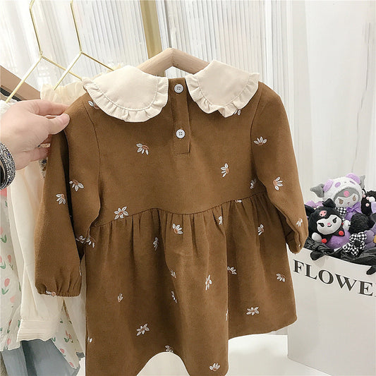 Girls' Lace Collar Cotton Dress