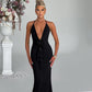 La Belle Low-cut Halter Dress