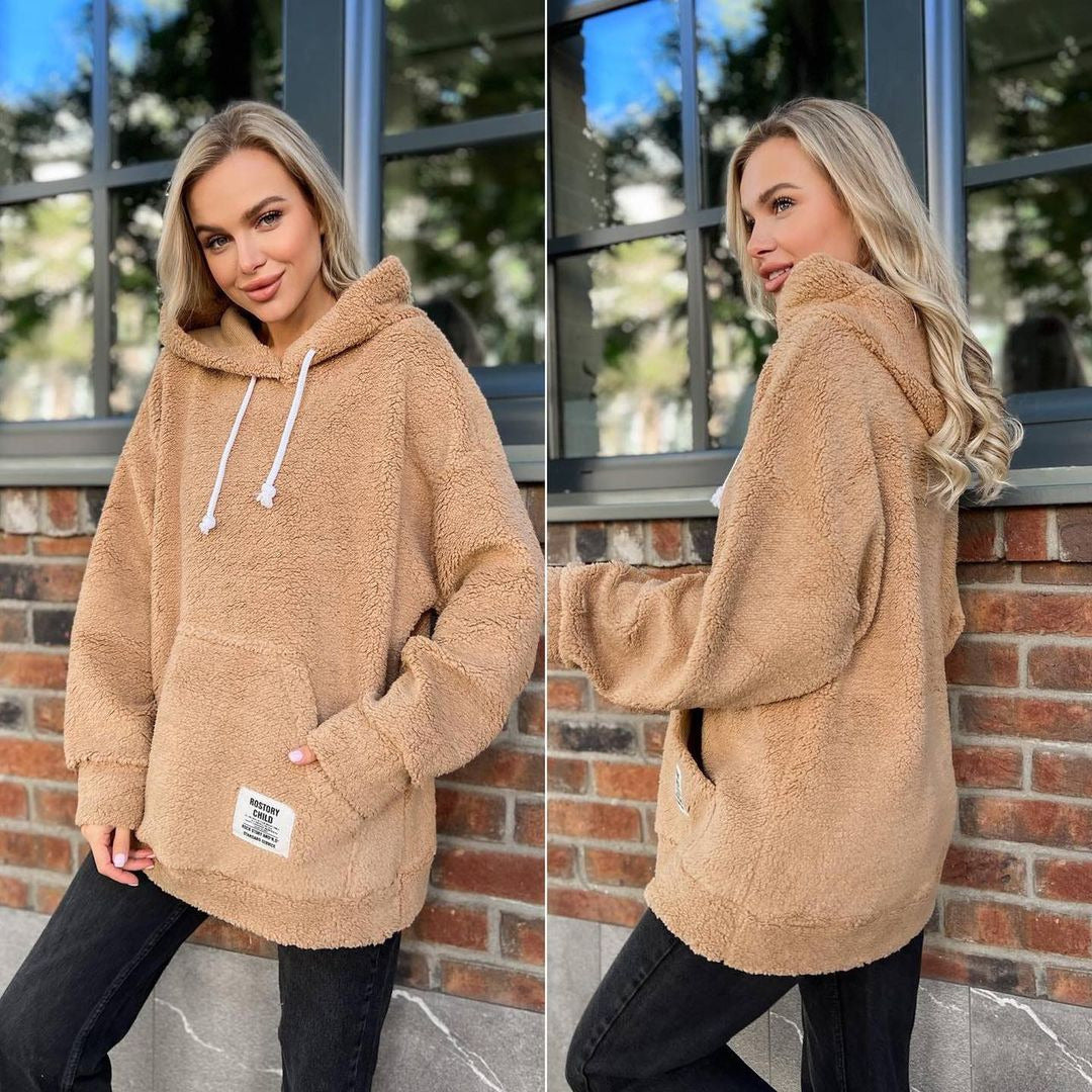 Loose Long-Sleeved Pullover Hoodie For Women