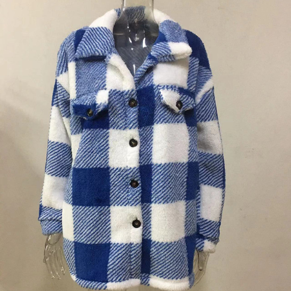 Women's Button Plush Coat