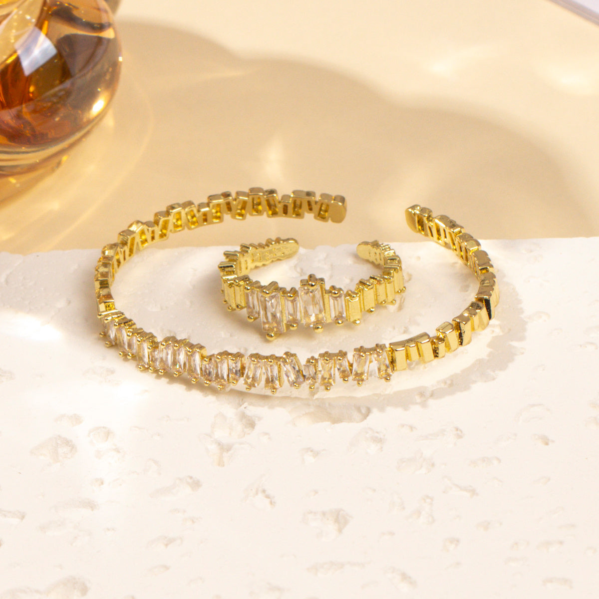 2pcs Women's Cubic Zirconia Decorative Wristband