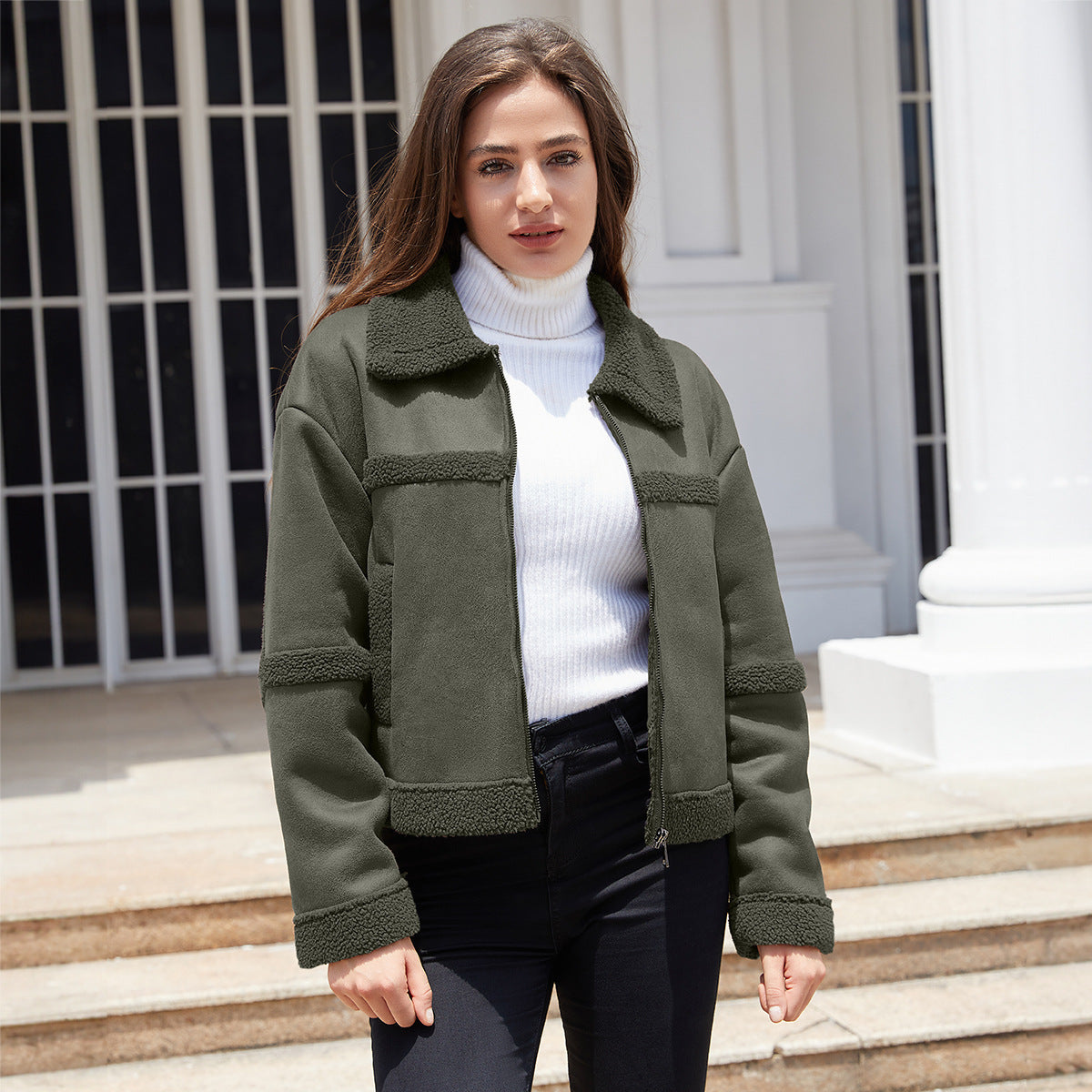 Women's Suede Fleece Jacket