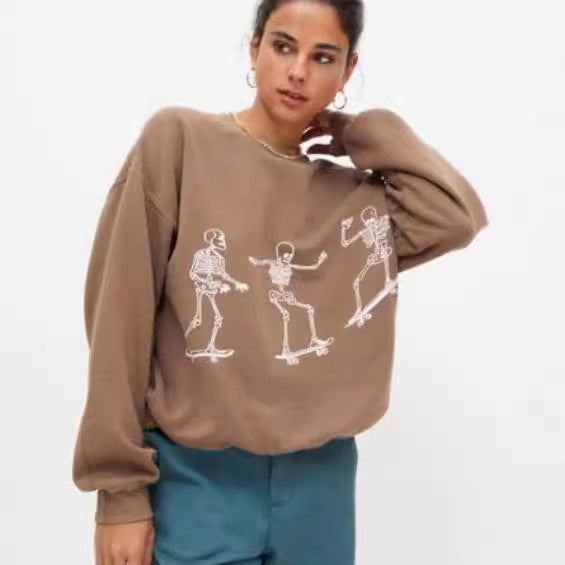 Skull On A Skateboard Crewneck