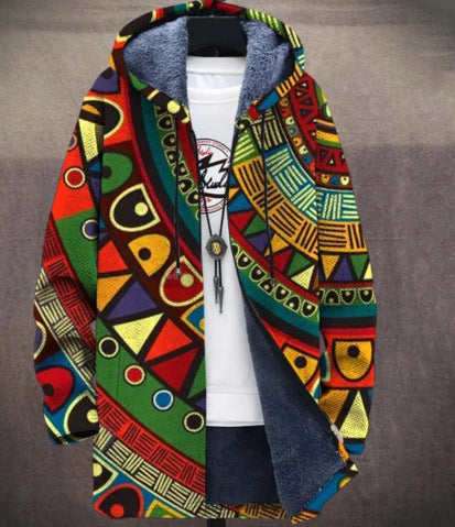 Fashion Digital Printing Fleece Padded Jacket For Men