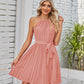 Ladies Pleated Halter Dress