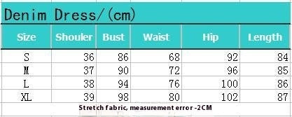 Retro Stretch Mid Length Single-breasted Denim Dress