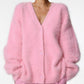 V-neck Knitted Button Cardigan