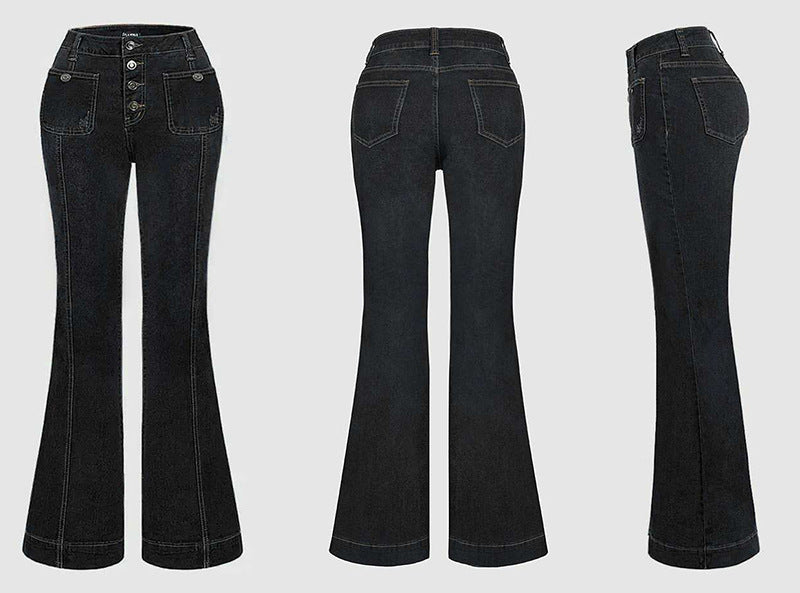 Ladies Bell Bottom Stretch Jeans