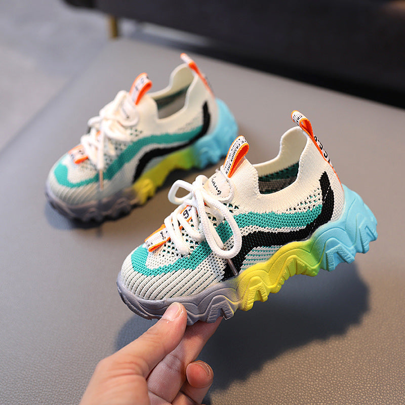Colorful Breathable Woven Toddler Sneakers