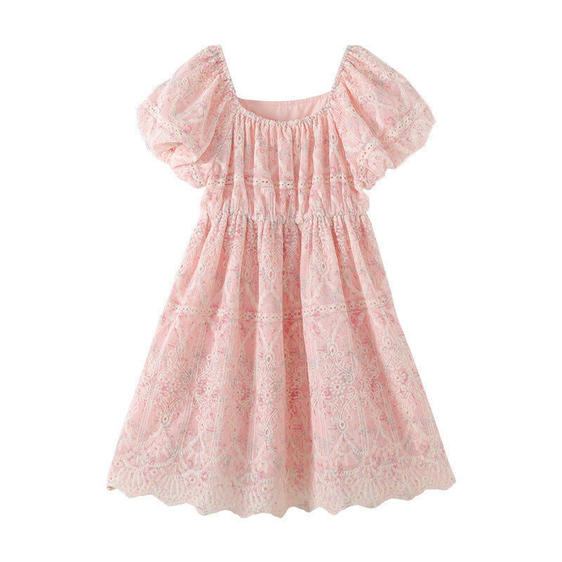 Girls' Floral Embroidery Dress