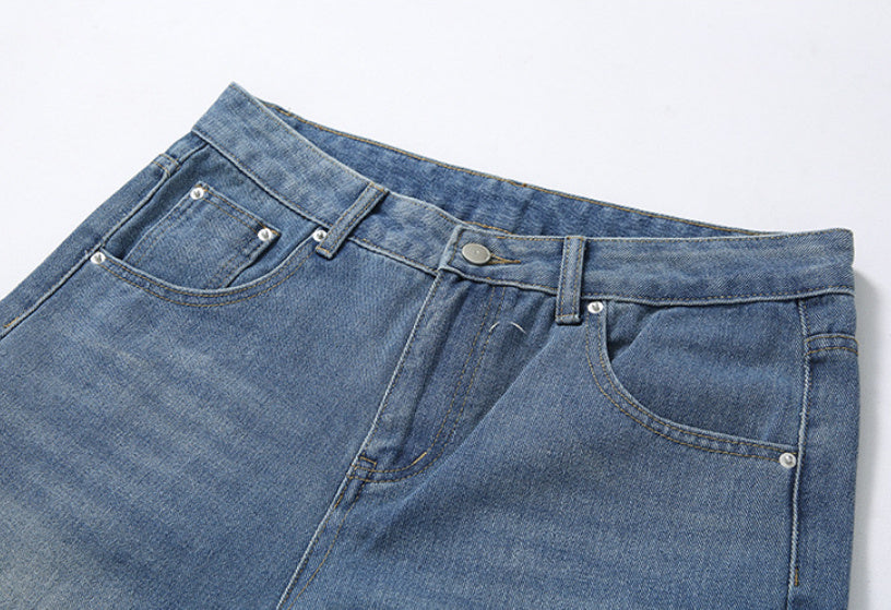 Men's Retro Personality Washed Jeans