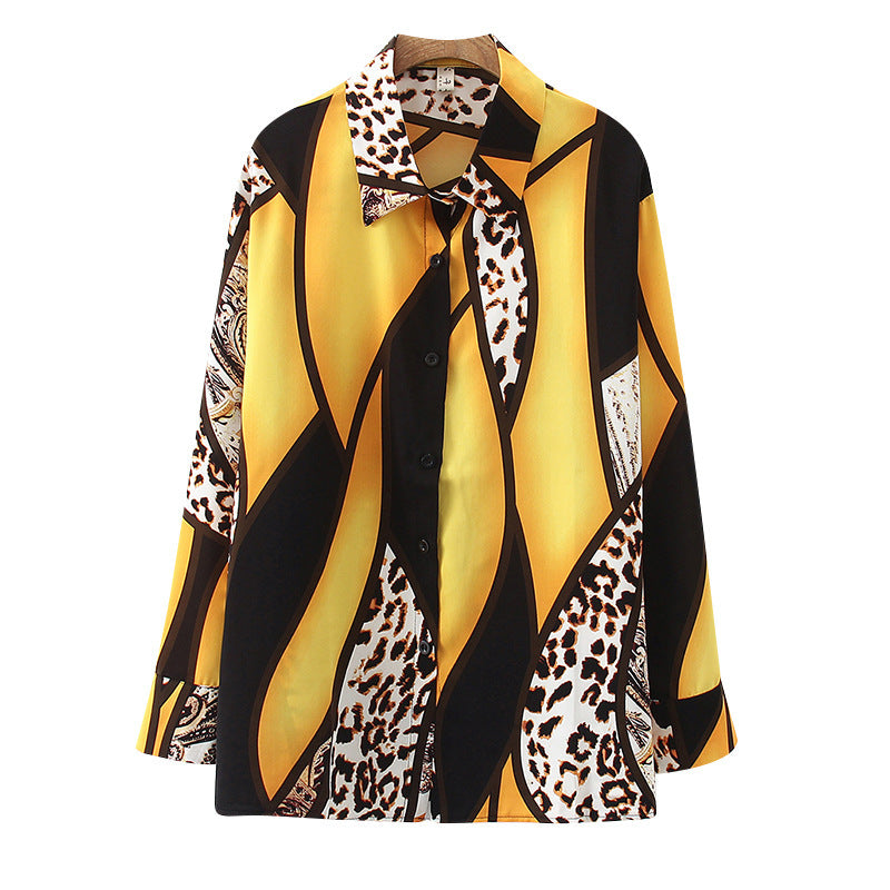 Leopard Print Chiffon Top