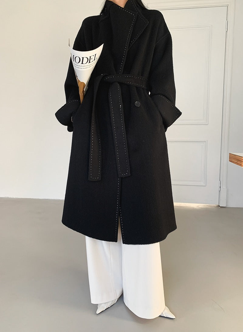 Trendy Double-faced Wool Overcoat
