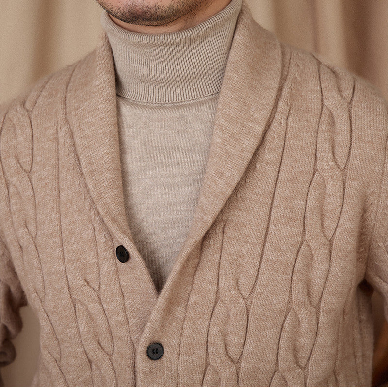 Twisted Flower Retro Casual Cardigan For Men