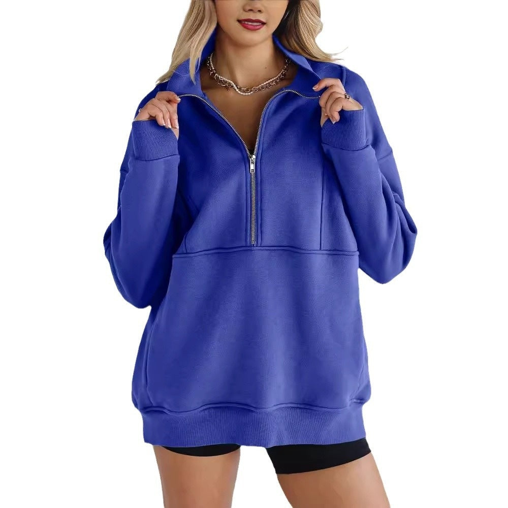 Zipper Pocket Casual Exercise Hoodie For Women