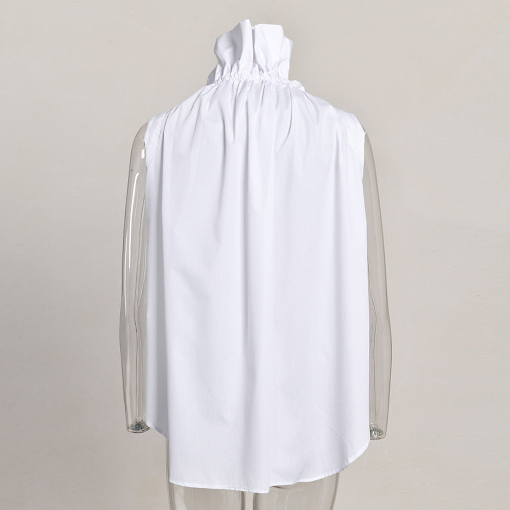 Women's Sleeveless Standing  Collar Shirt