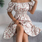 Floral Print Ruffles Dress