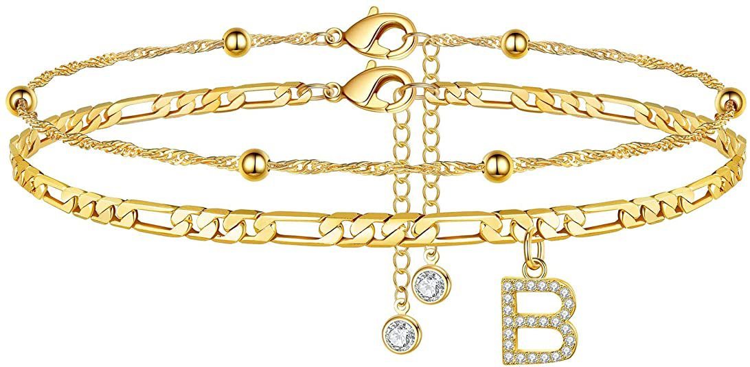Zircon Letters Anklet