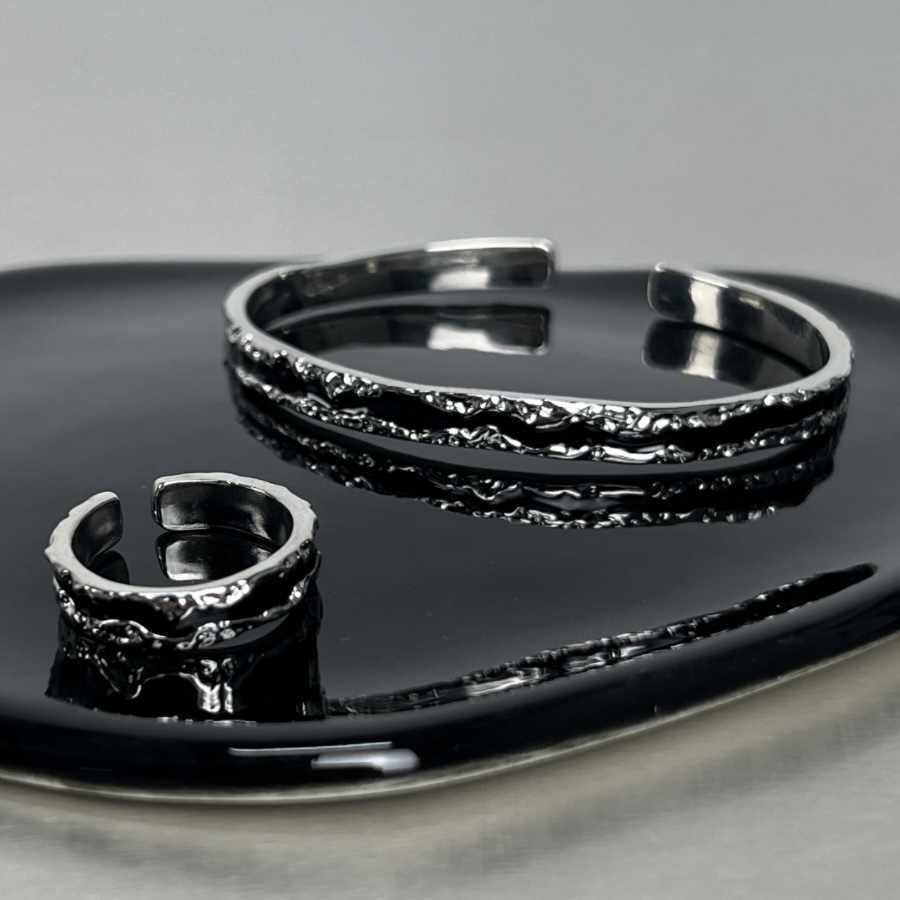 Dark Bracelet Ring Set