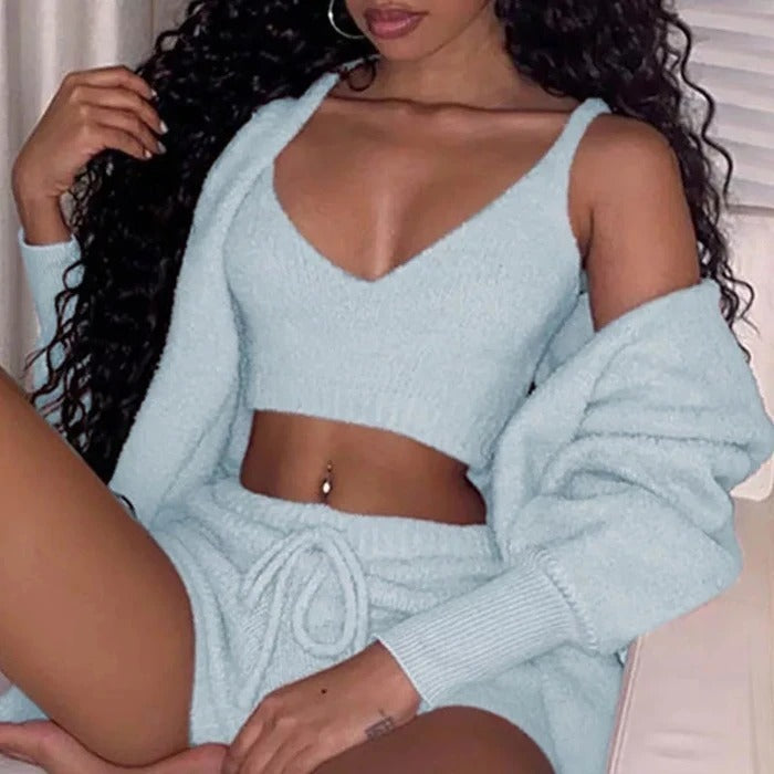 3pcs  Drawstring  Pajama Set