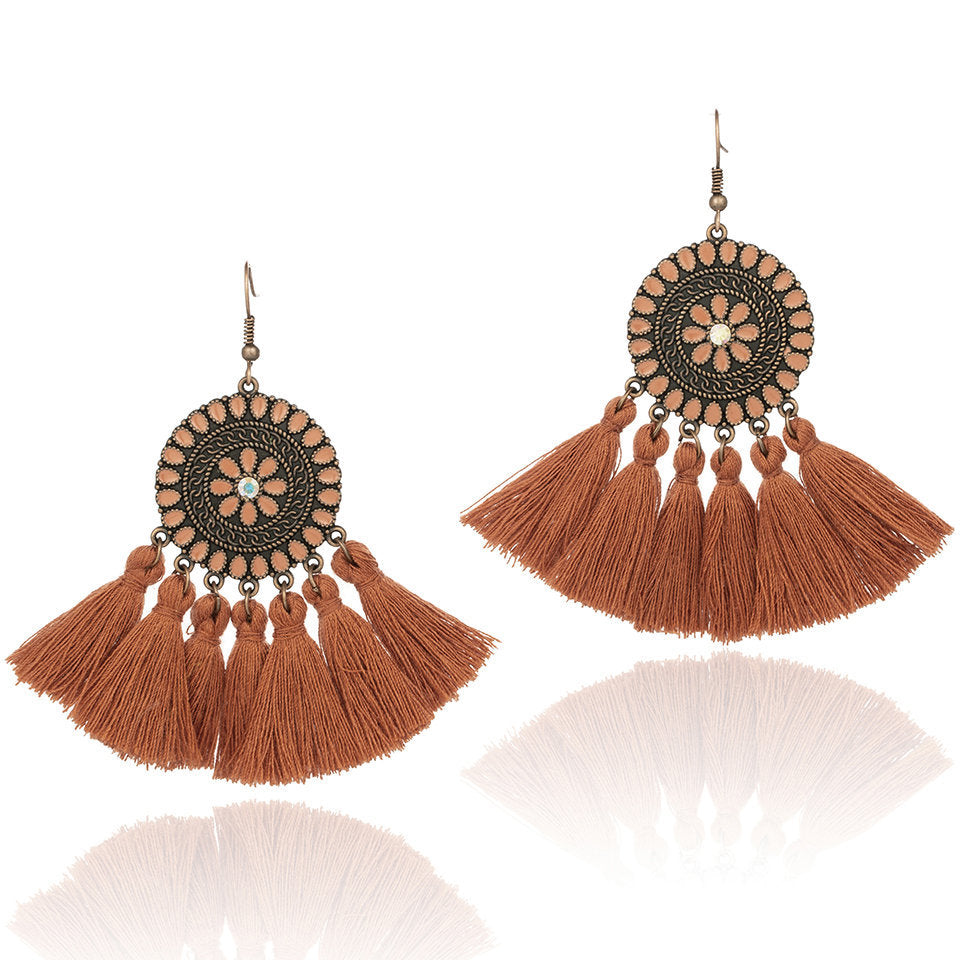 Large  Tassel Sunflower Earrings
