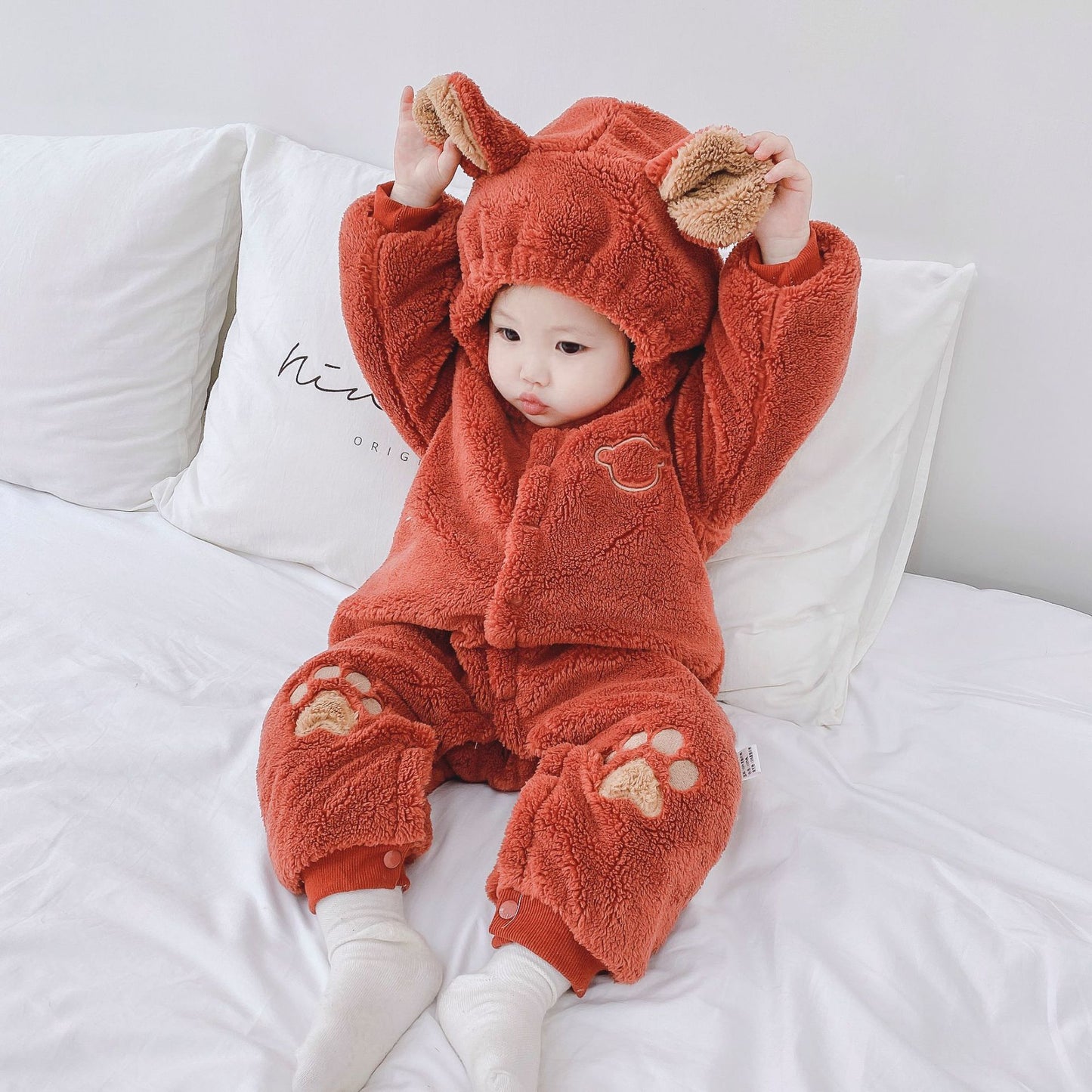 Baby's Rice Velvet Quilted Onesies