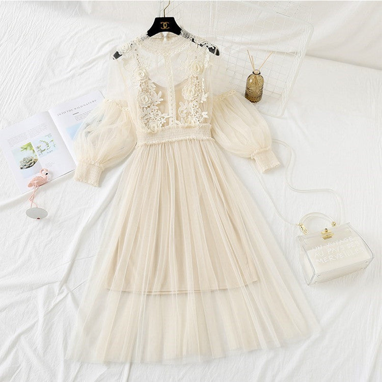 Embroidered Mesh Dress | Ajanka Inc.